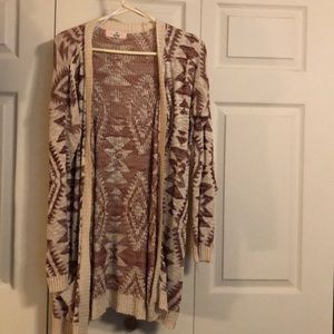 Cream and maroon cardigan